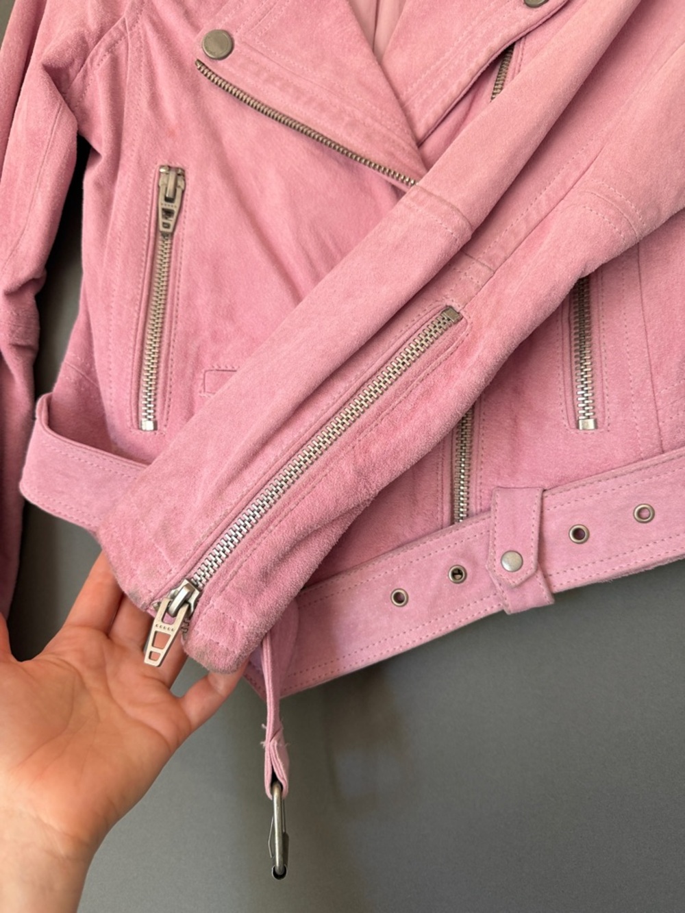 Blank NYC Dusty Pink Suede Moto Jacket - Picture 4 of 5